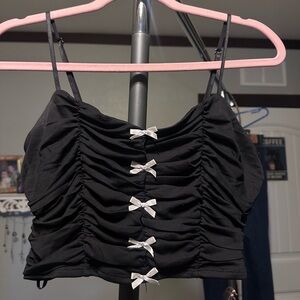 Cute Black Camisole with Bows